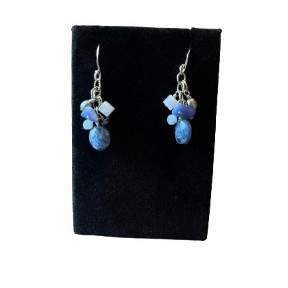 Silpada Sodalite Blue Lace Chalcedony Pearl Necklace & Earrings - NIB - Picture 2 of 6